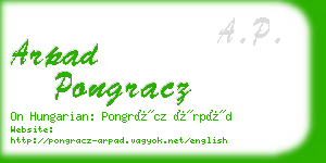 arpad pongracz business card